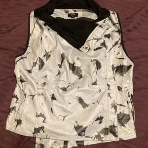 Asymmetrical sleeveless faux leather shirt size Small-💥Festival💥Burning Man